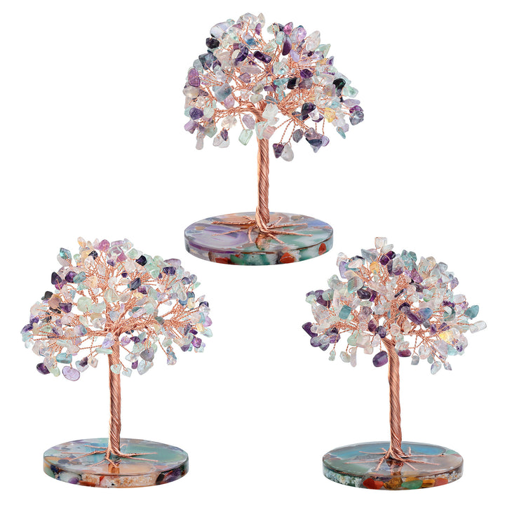 Base de pièce ronde en agate Olivenorma , cristal de guérison, arbre Feng Shui