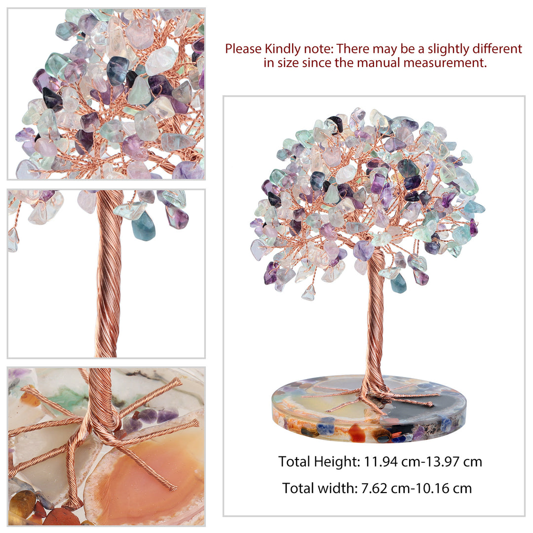 Base de pièce ronde en agate Olivenorma , cristal de guérison, arbre Feng Shui