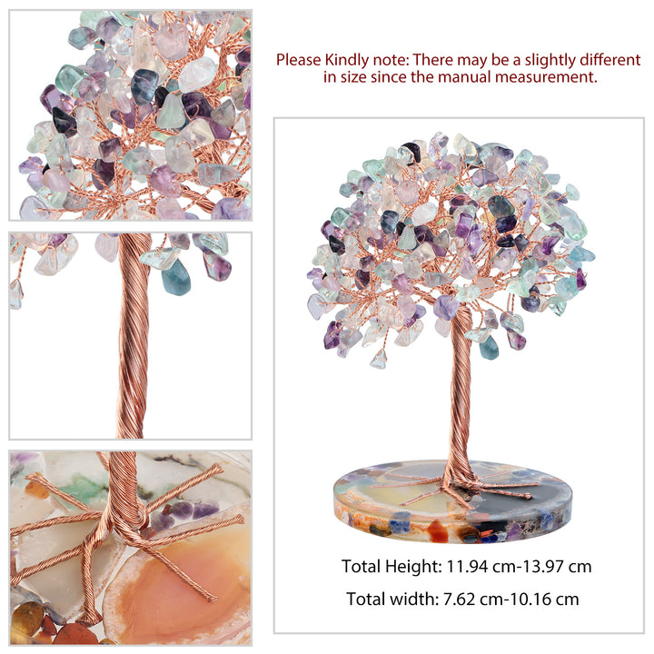 Base de pièce ronde en agate Olivenorma , cristal de guérison, arbre Feng Shui