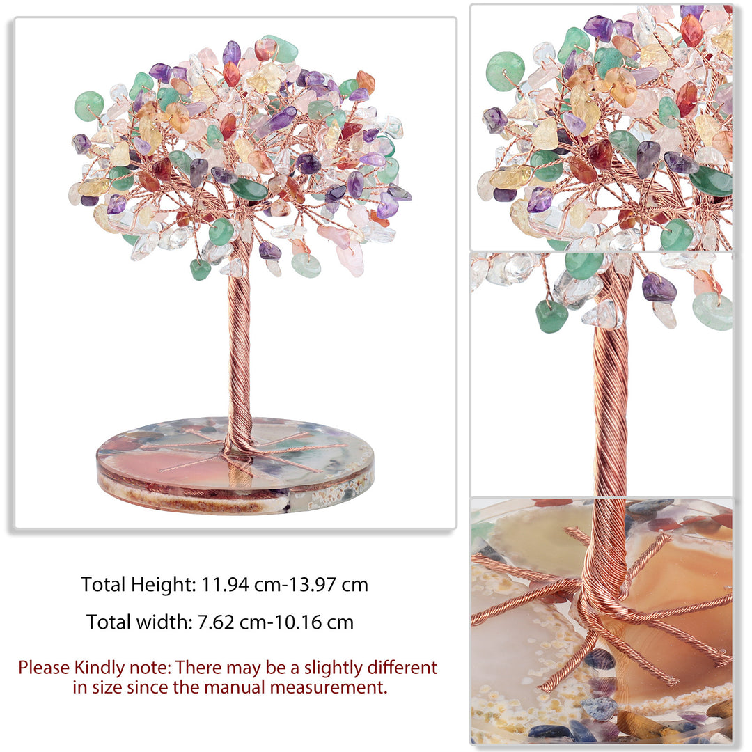 Base de pièce ronde en agate Olivenorma , cristal de guérison, arbre Feng Shui