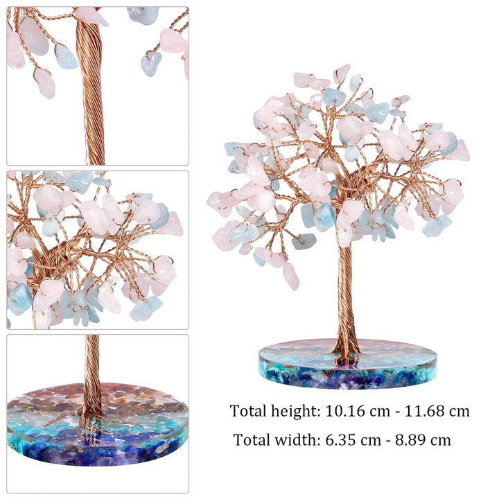 Arbre Feng Shui à base ronde en gravier pour chakras Olivenorma