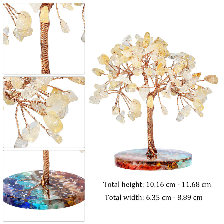 Arbre Feng Shui à base ronde en gravier pour chakras Olivenorma