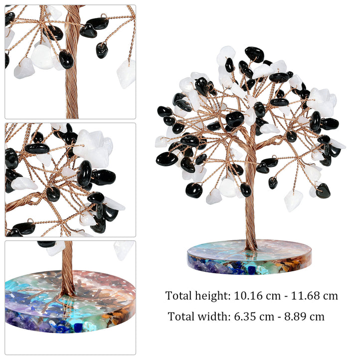 Arbre Feng Shui à base ronde en gravier pour chakras Olivenorma