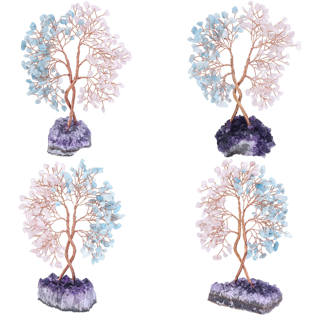 Arbre Feng Shui concentrique à base de mine d'améthyste Olivenorma