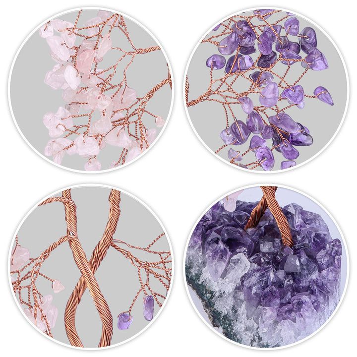 Arbre Feng Shui concentrique à base de mine d'améthyste Olivenorma