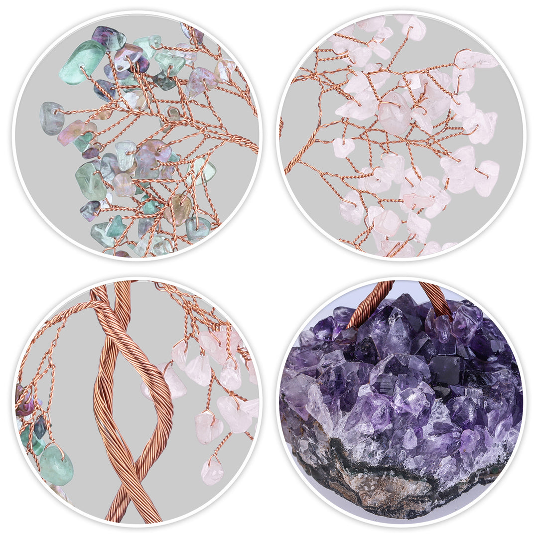 Arbre Feng Shui concentrique à base de mine d'améthyste Olivenorma