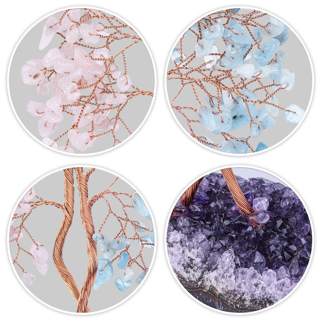 Arbre Feng Shui concentrique à base de mine d'améthyste Olivenorma
