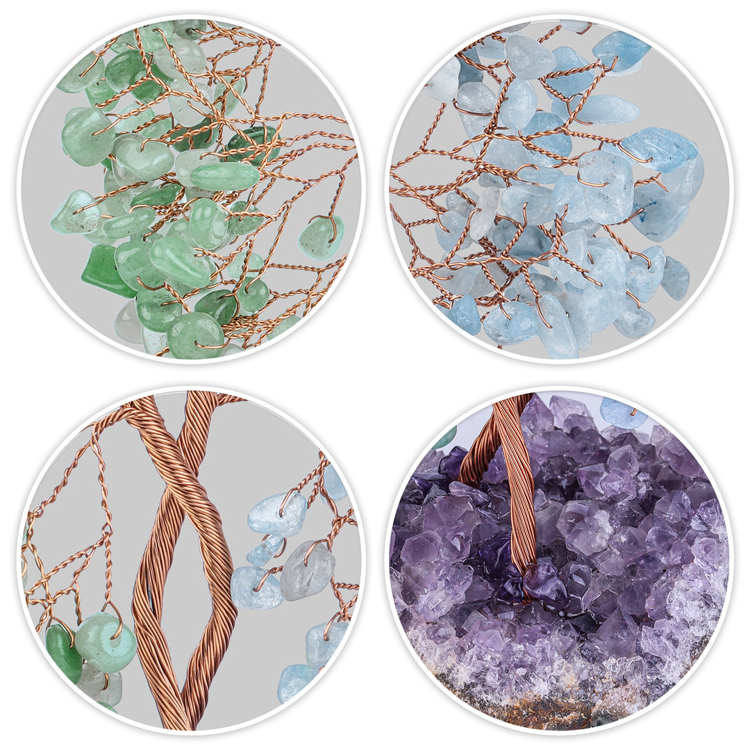 Arbre Feng Shui concentrique à base de mine d'améthyste Olivenorma