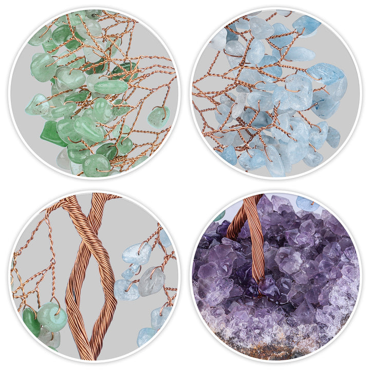 Arbre Feng Shui concentrique à base de mine d'améthyste Olivenorma