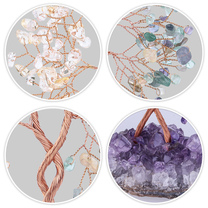 Arbre Feng Shui concentrique à base de mine d'améthyste Olivenorma