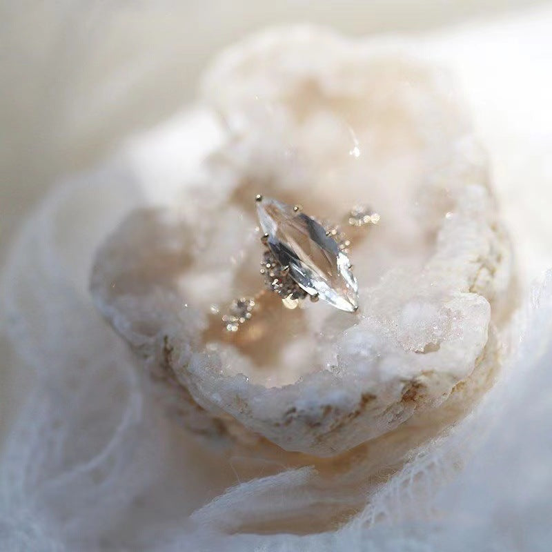 Bague de fiançailles en diamant simulé avec zircon blanc Olivenorma