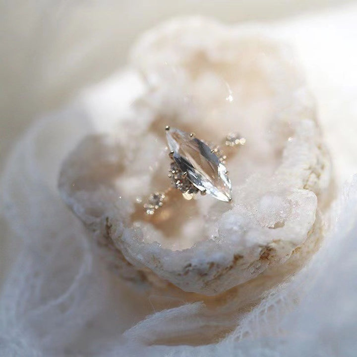 Bague de fiançailles en diamant simulé avec zircon blanc Olivenorma