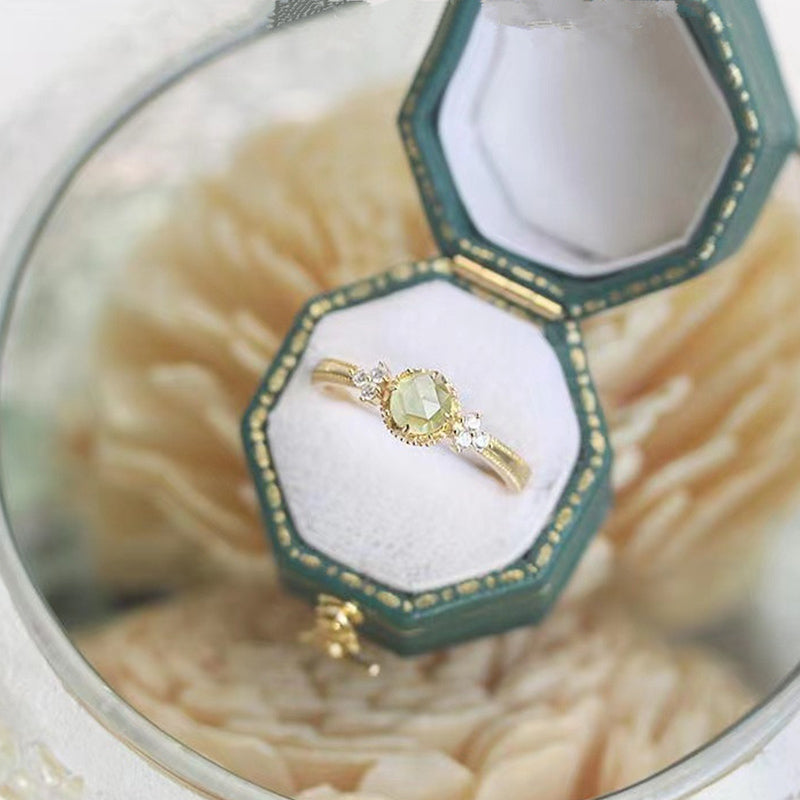 Bague de fiançailles en péridot naturel Olivenorma