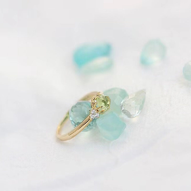 Bague de fiançailles en péridot naturel Olivenorma