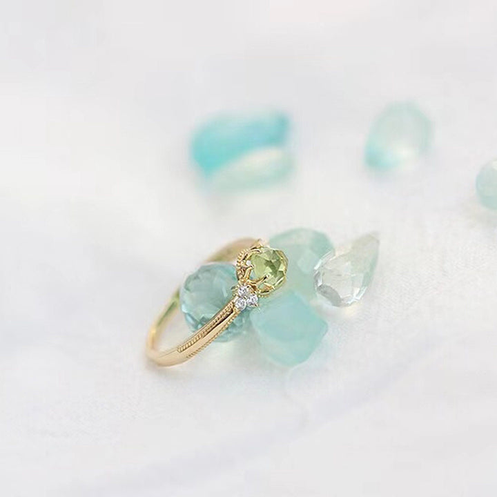 Bague de fiançailles en péridot naturel Olivenorma