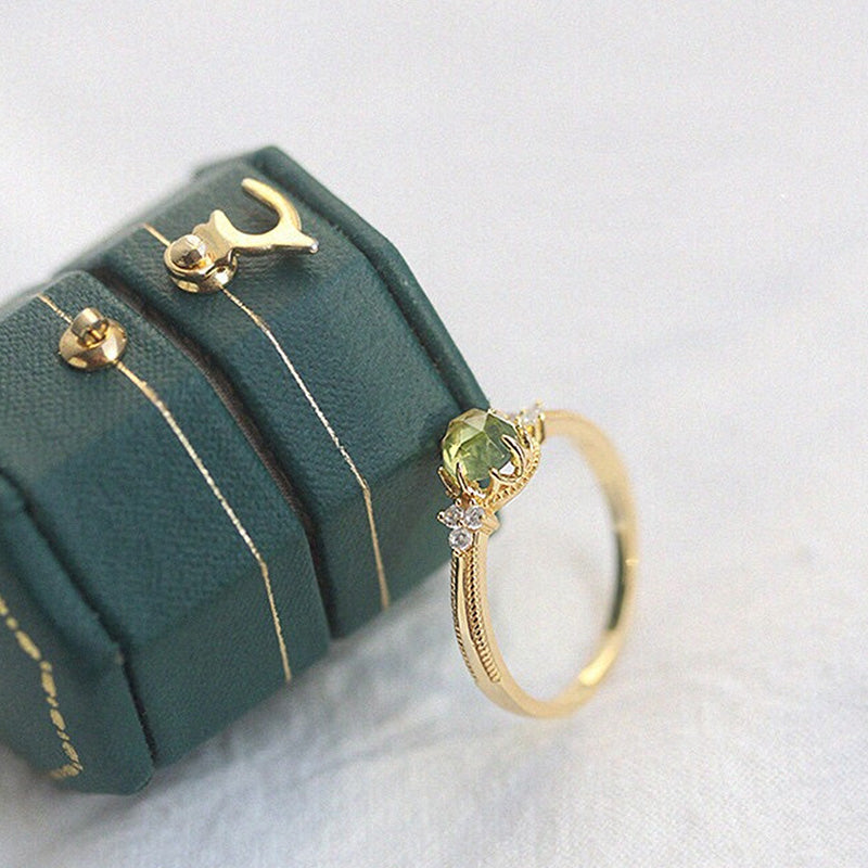 Bague de fiançailles en péridot naturel Olivenorma