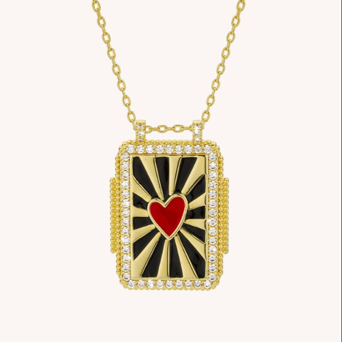 Collier en corde tressée avec carte de tarot Olivenorma