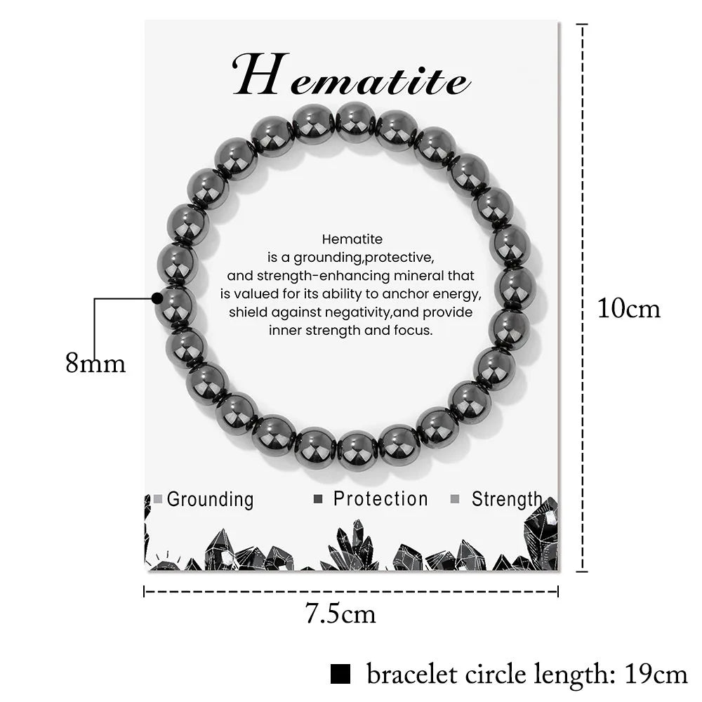 Bracelet de perles de 8 mm avec énergie de guérison en cristal naturel Olivenorma