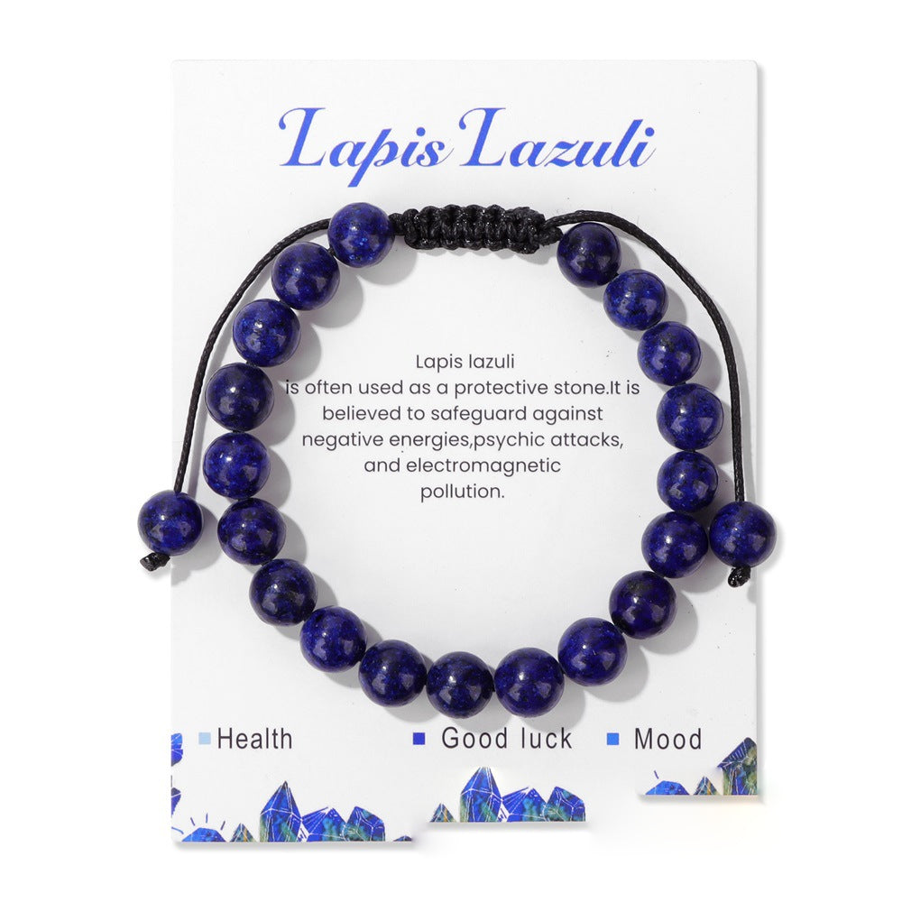 Bracelet ajustable fait main en pierre naturelle Olivenorma de 8 mm