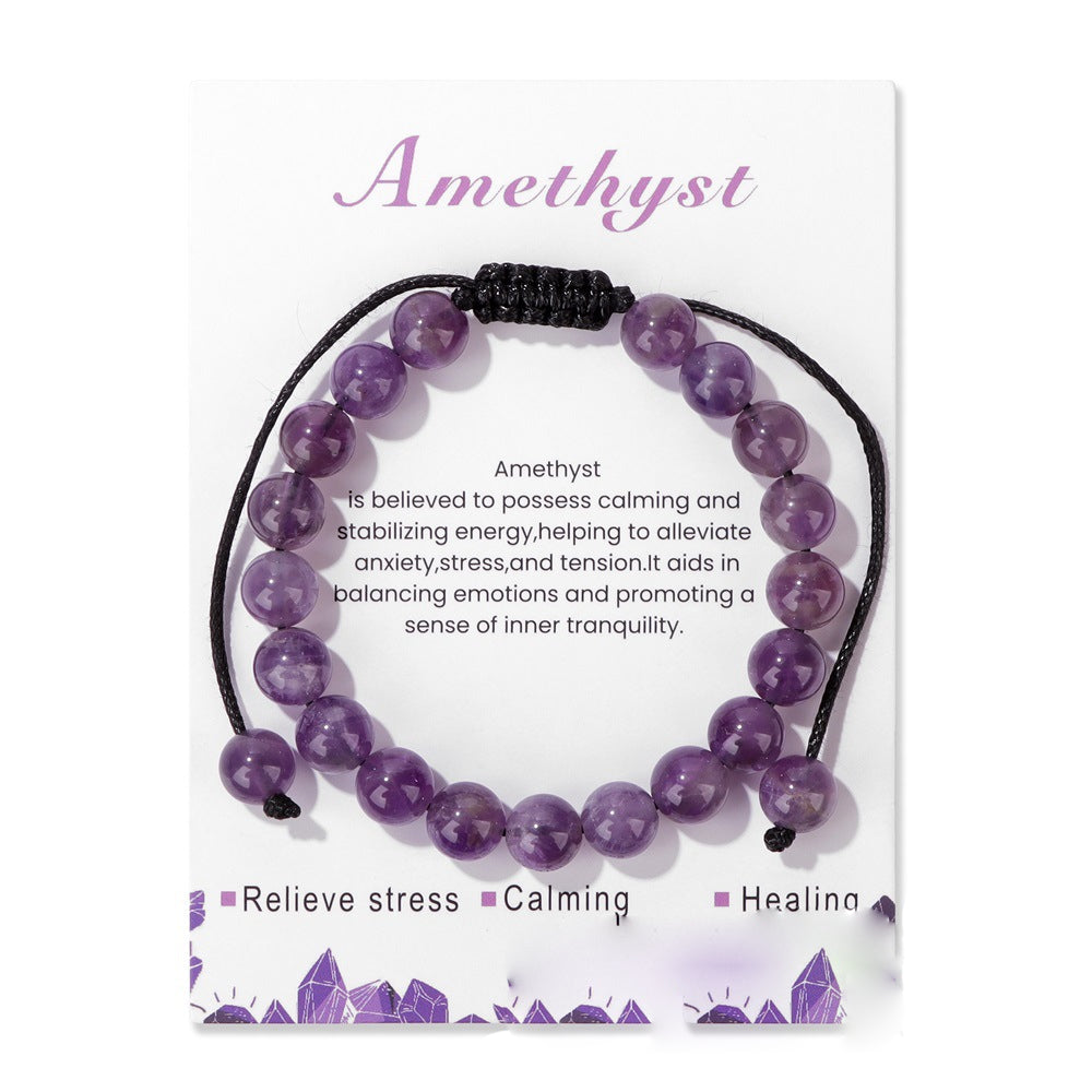 Bracelet ajustable fait main en pierre naturelle Olivenorma de 8 mm