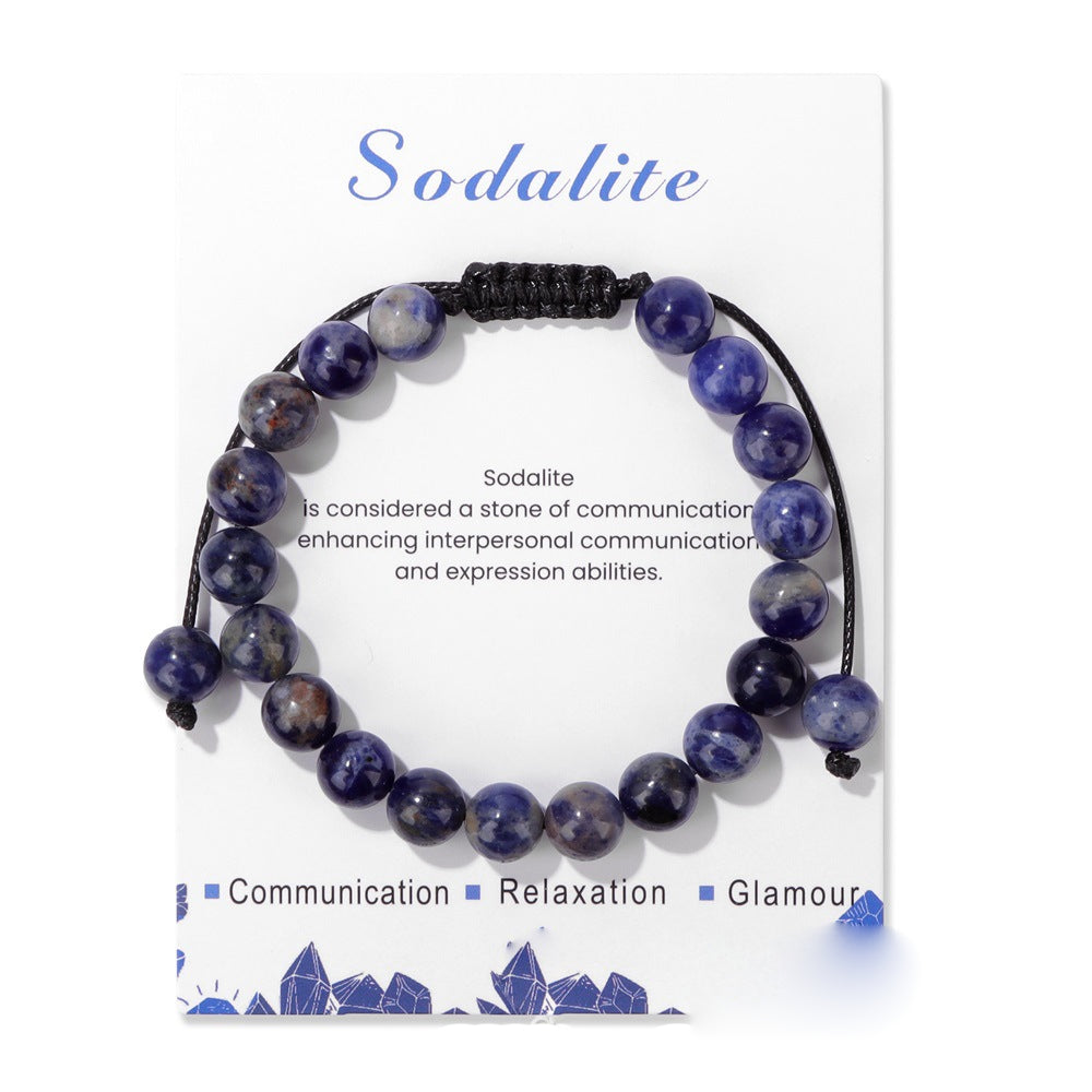 Bracelet ajustable fait main en pierre naturelle Olivenorma de 8 mm