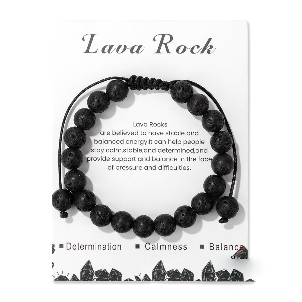 Bracelet ajustable fait main en pierre naturelle Olivenorma de 8 mm