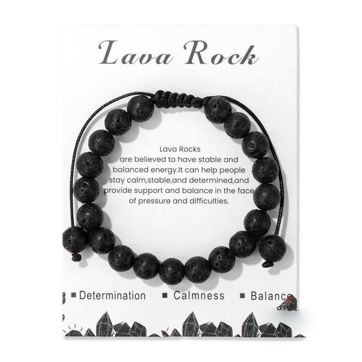 Bracelet ajustable fait main en pierre naturelle Olivenorma de 8 mm