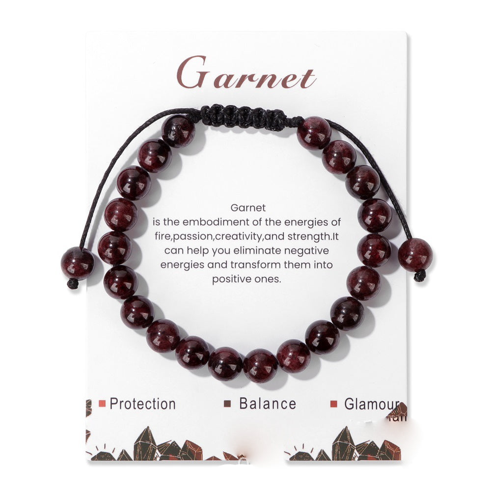 Bracelet ajustable fait main en pierre naturelle Olivenorma de 8 mm