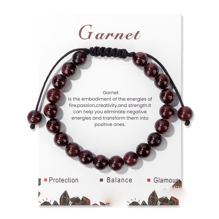 Bracelet ajustable fait main en pierre naturelle Olivenorma de 8 mm