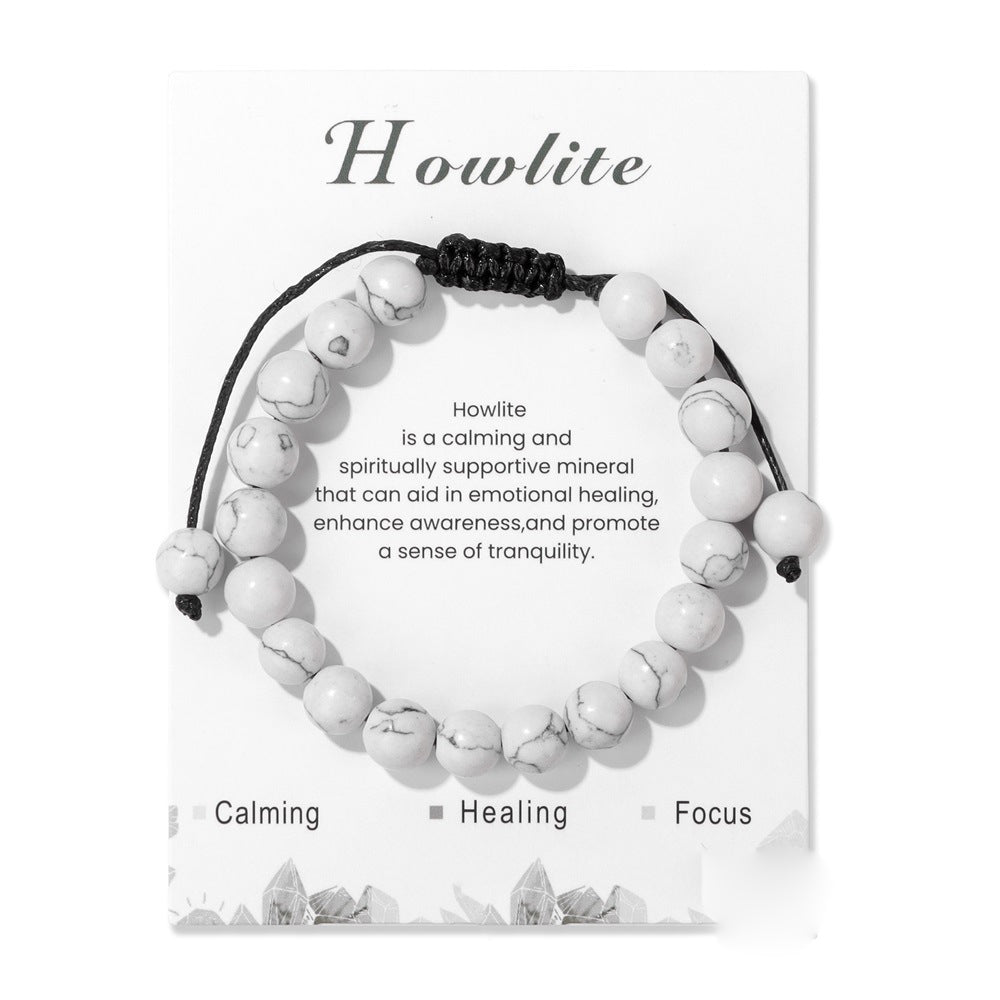 Bracelet ajustable fait main en pierre naturelle Olivenorma de 8 mm