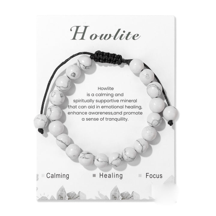 Bracelet ajustable fait main en pierre naturelle Olivenorma de 8 mm