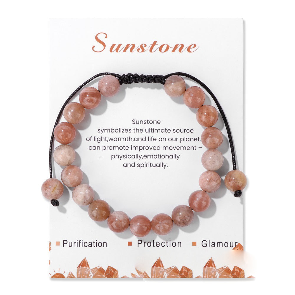 Bracelet ajustable fait main en pierre naturelle Olivenorma de 8 mm