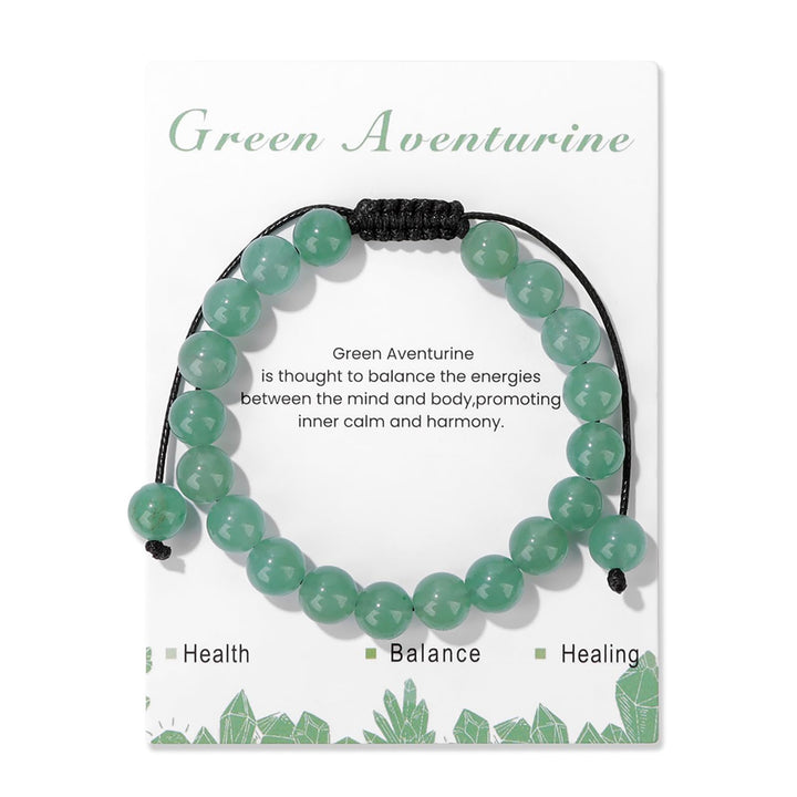 Bracelet ajustable fait main en pierre naturelle Olivenorma de 8 mm