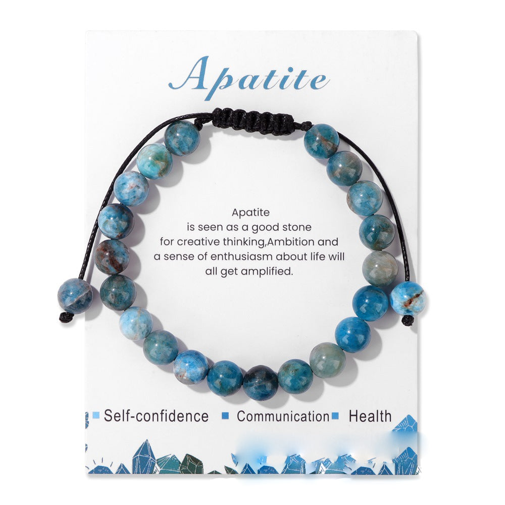 Bracelet ajustable fait main en pierre naturelle Olivenorma de 8 mm