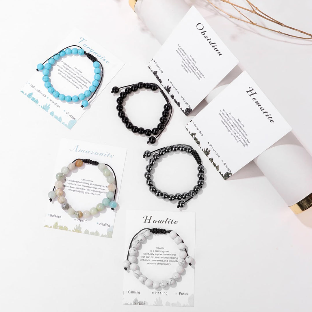 Bracelet ajustable fait main en pierre naturelle Olivenorma de 8 mm