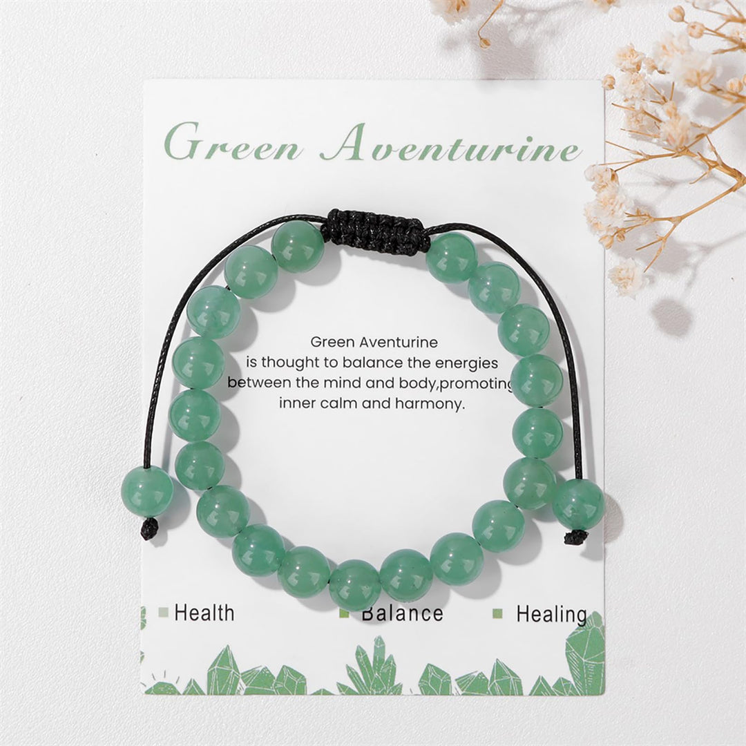 Bracelet ajustable fait main en pierre naturelle Olivenorma de 8 mm