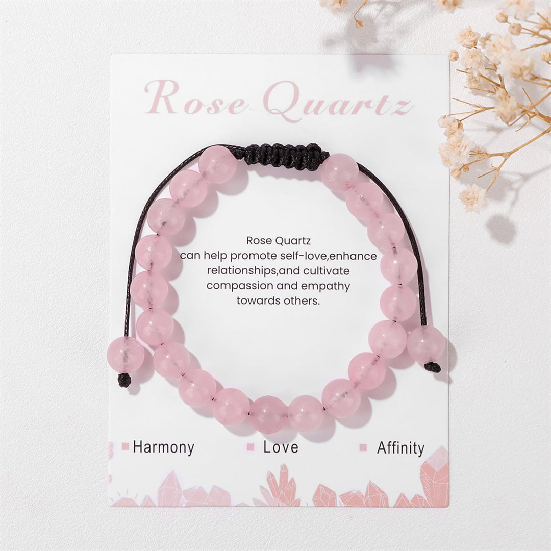 Bracelet ajustable fait main en pierre naturelle Olivenorma de 8 mm