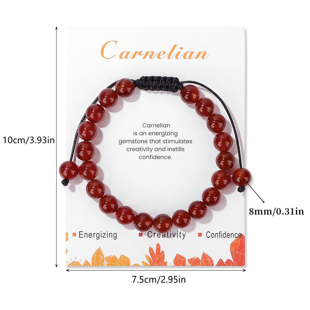 Bracelet ajustable fait main en pierre naturelle Olivenorma de 8 mm