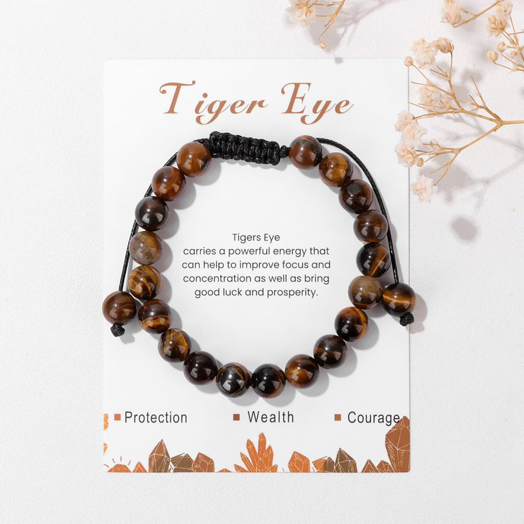 Bracelet ajustable fait main en pierre naturelle Olivenorma de 8 mm