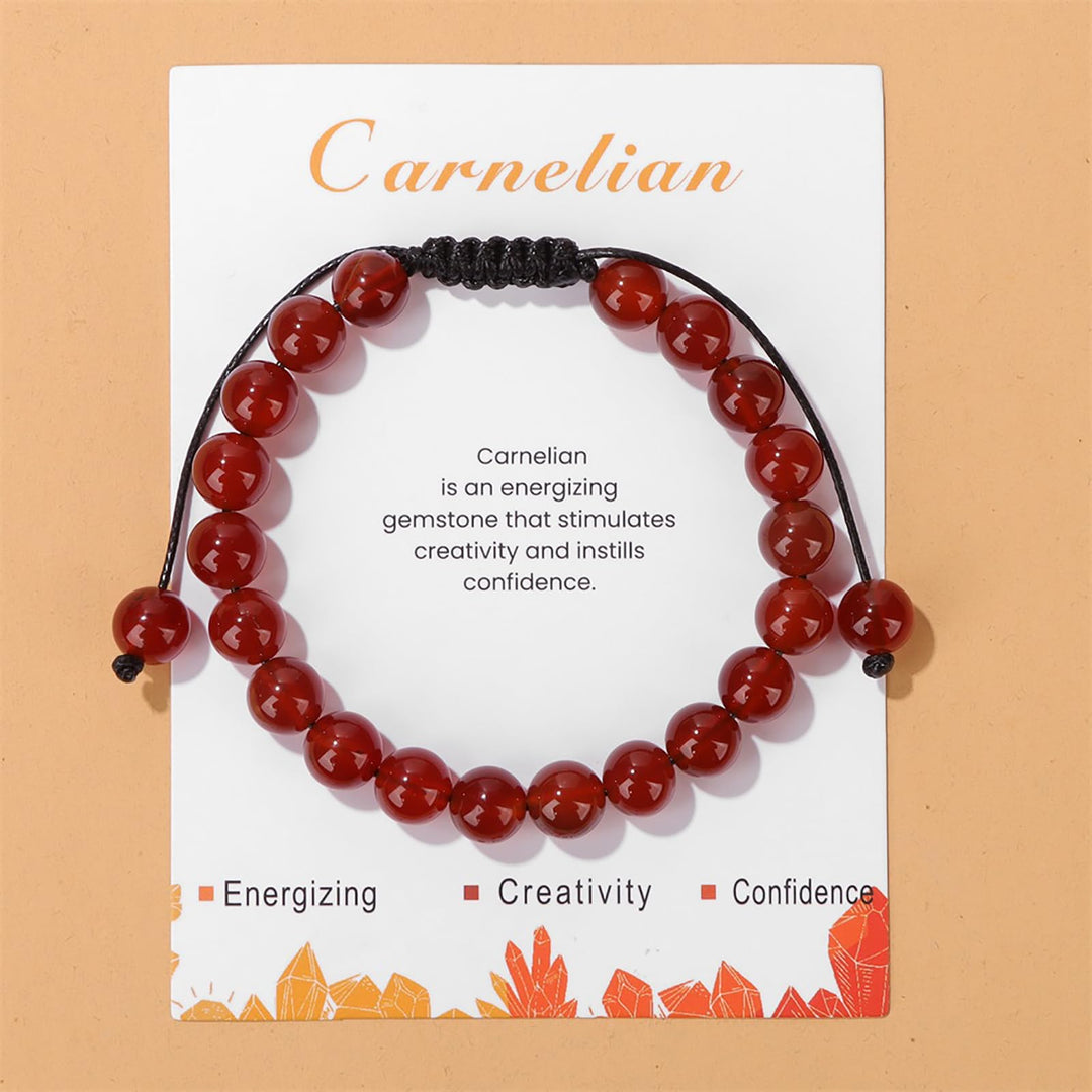 Bracelet ajustable fait main en pierre naturelle Olivenorma de 8 mm