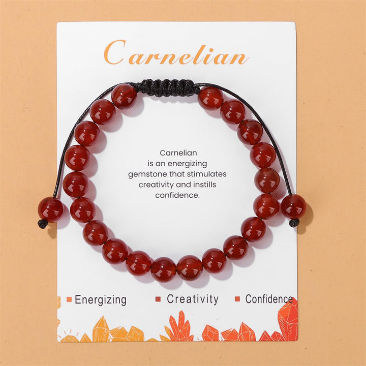 Bracelet ajustable fait main en pierre naturelle Olivenorma de 8 mm