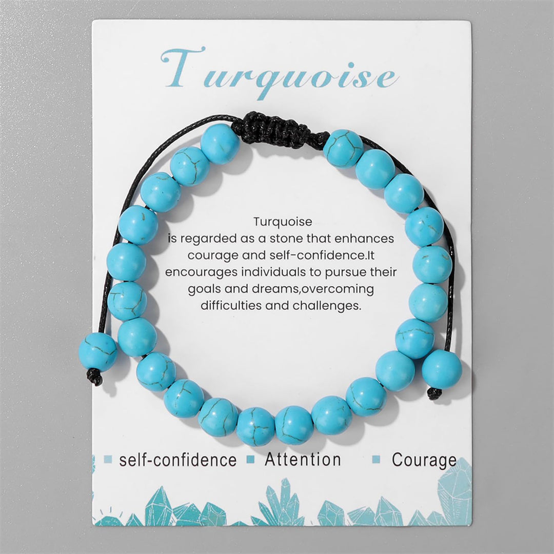 Bracelet ajustable fait main en pierre naturelle Olivenorma de 8 mm