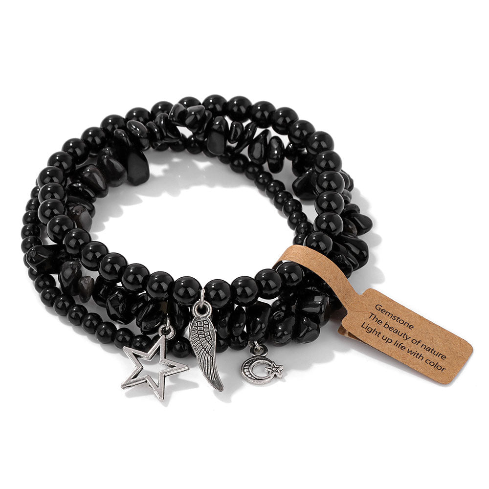 Ensemble de bracelets pendentifs lune et étoile style bohème Olivenorma