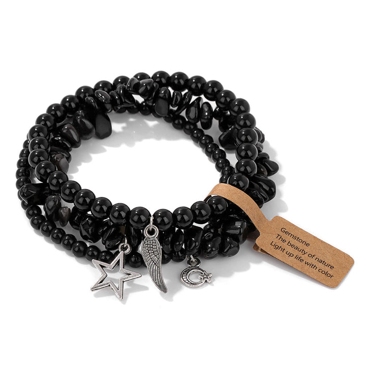 Ensemble de bracelets pendentifs lune et étoile style bohème Olivenorma