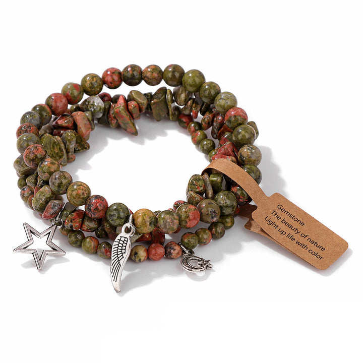 Ensemble de bracelets pendentifs lune et étoile style bohème Olivenorma