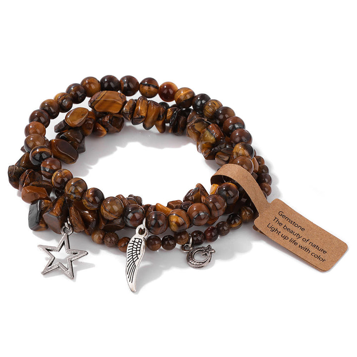 Ensemble de bracelets pendentifs lune et étoile style bohème Olivenorma