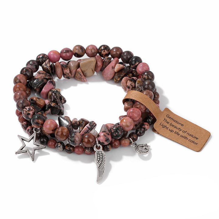 Ensemble de bracelets pendentifs lune et étoile style bohème Olivenorma