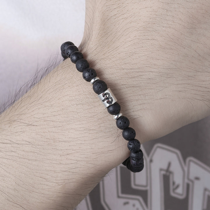 Bracelet homme en perles de lave fait main avec constellation Olivenorma