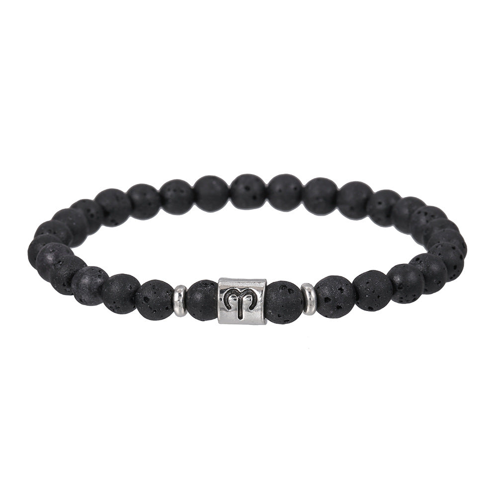 Bracelet homme en perles de lave fait main avec constellation Olivenorma