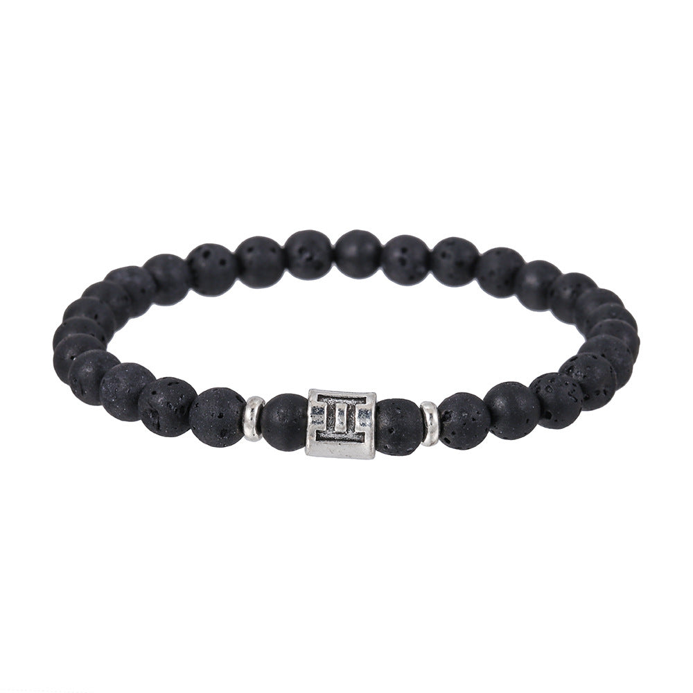 Bracelet homme en perles de lave fait main avec constellation Olivenorma